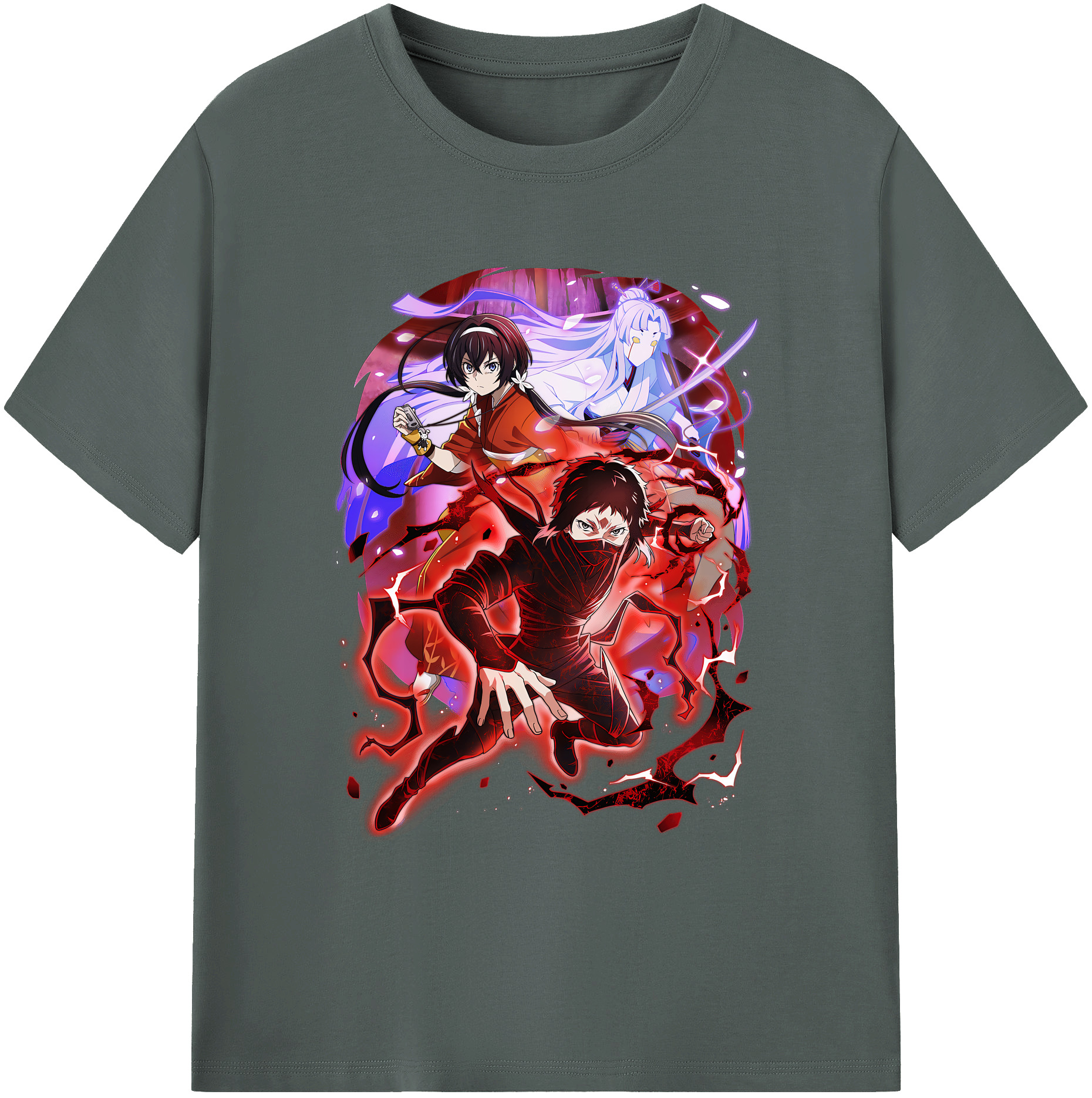 （画像用） 文豪ストレイドッグス Bungo Stray Dogs 綿100％ メンズ半袖Tシャツ｜肌触りやわらか＆通気性